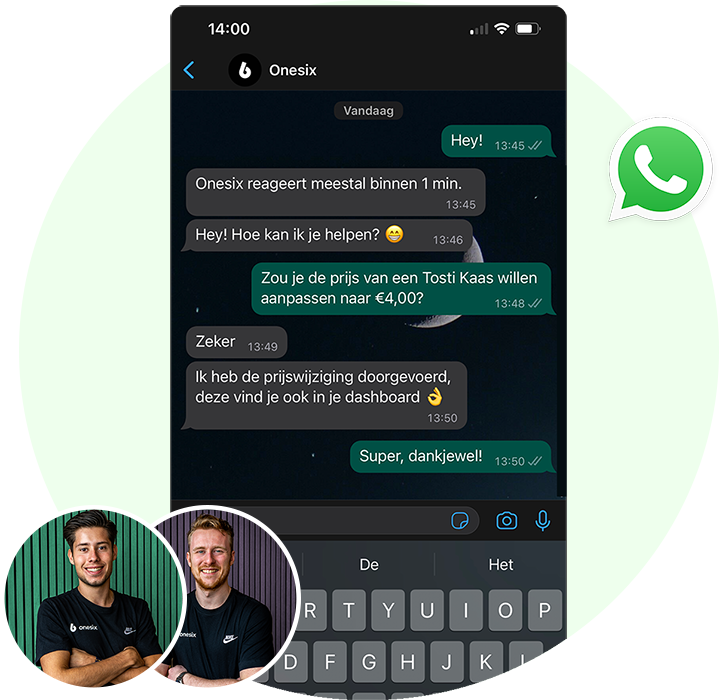 Onesix dashboard op mobiel, laptop en tablet